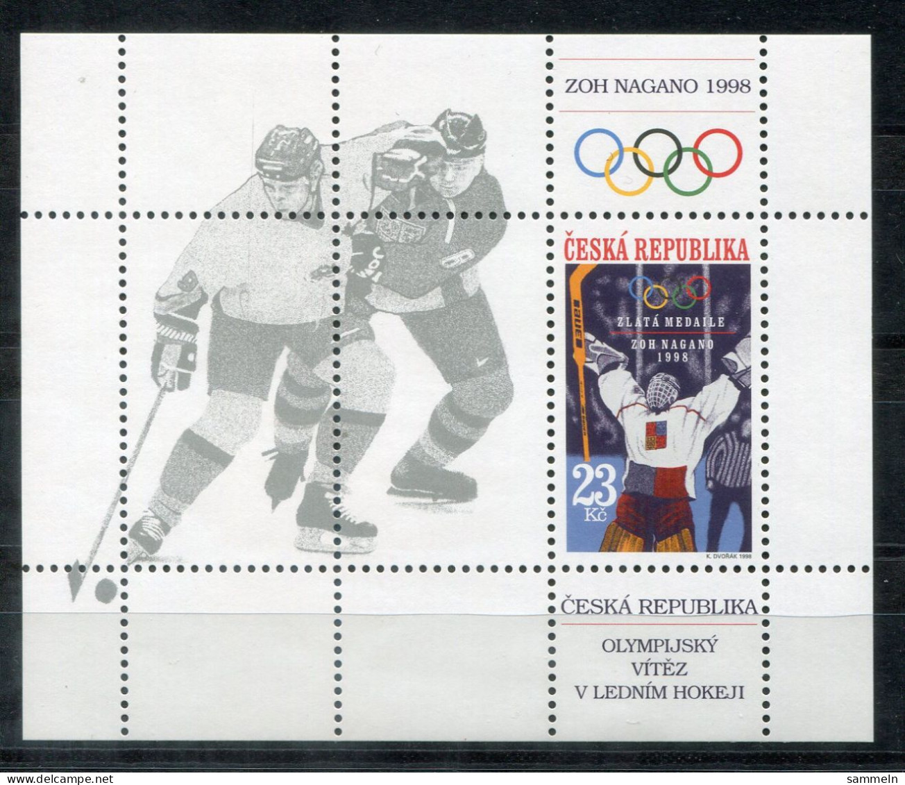 TSCHECHISCHE REPUBLIK Block 8, Bl.8 Mnh - Olympische Spiele Nagano, Eishockey - CZECH REPUBLIC / RÉPUBLIQUE TCHÈQUE - Blokken & Velletjes