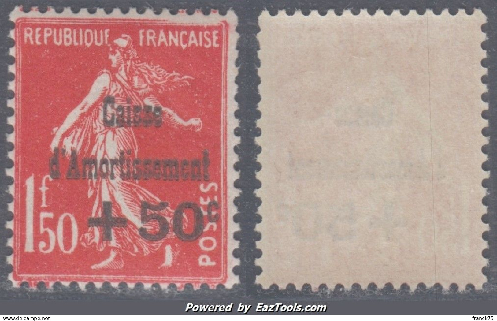 1f50 De La 5ème Série Caisse D'Amortissement Neuf ** Sans Charnière TB (Y&T N° 277, Cote 235€) - 1927-31 Caisse D'Amortissement