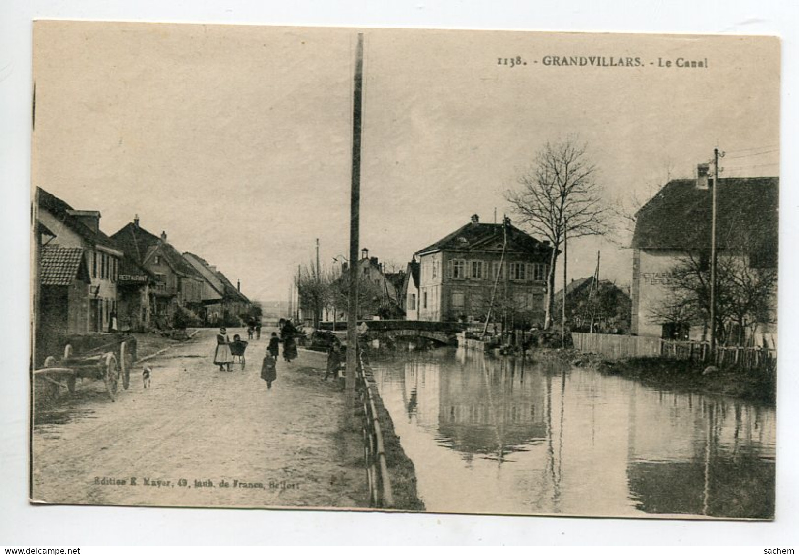 90 GRANDVILLARS Animation Route Du Canal écrite En 1918  D05 2022 - Grandvillars