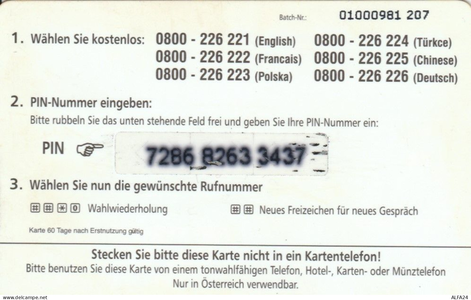 PREPAID PHONE CARD GERMANIA  (PM679 - Cellulari, Carte Prepagate E Ricariche