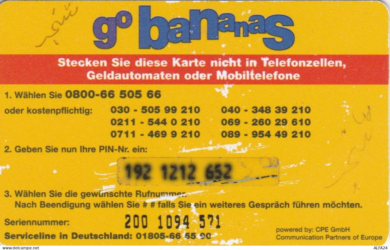 PREPAID PHONE CARD GERMANIA  (PM2379 - Cellulari, Carte Prepagate E Ricariche