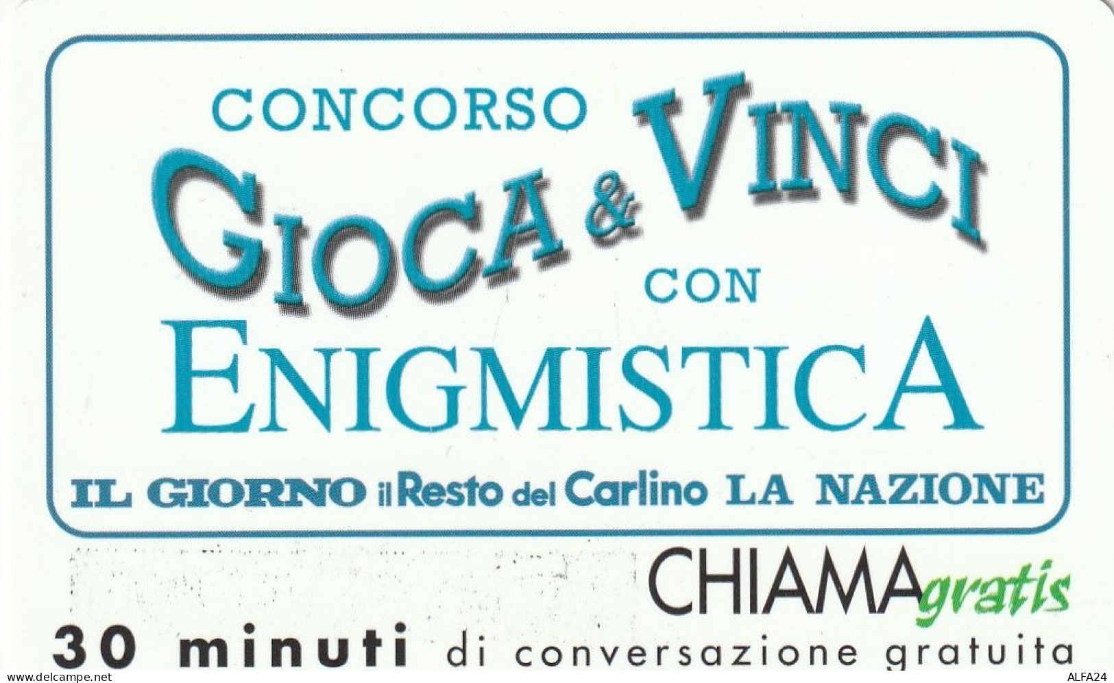 CHIAMAGRATIS MASTER/PROTOTIPO 198 GIOCA E VINCI  (CV1798 - Private - Tribute