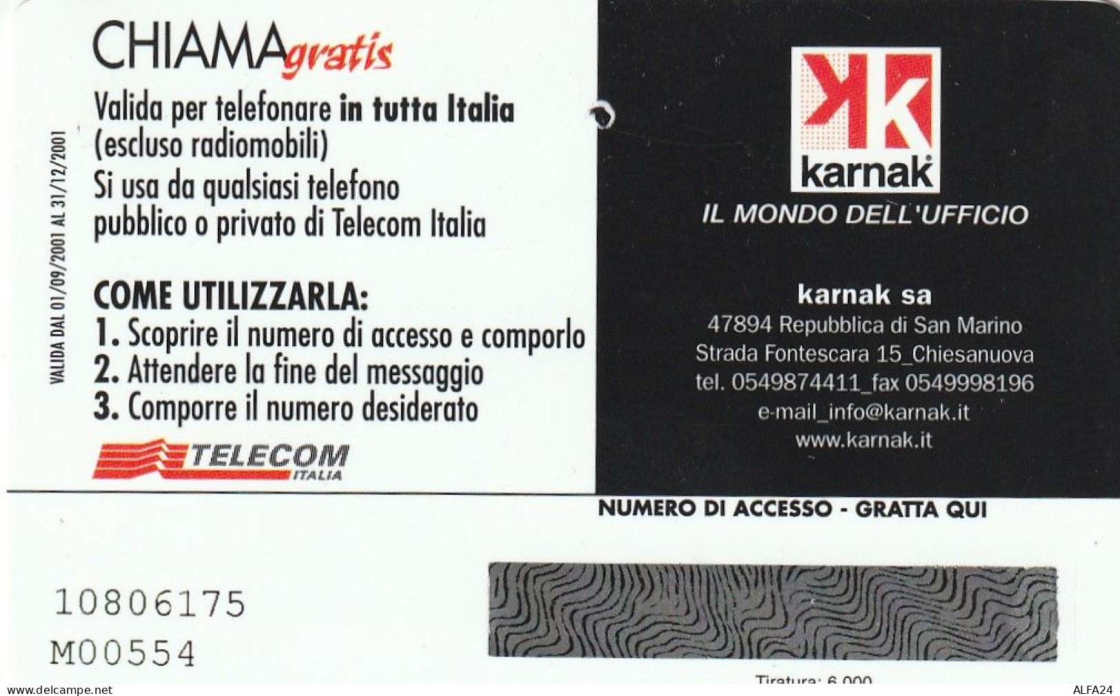 CHIAMAGRATIS MASTER/PROTOTIPO 144 KARNAK  (CV1768 - Privadas - Homenaje