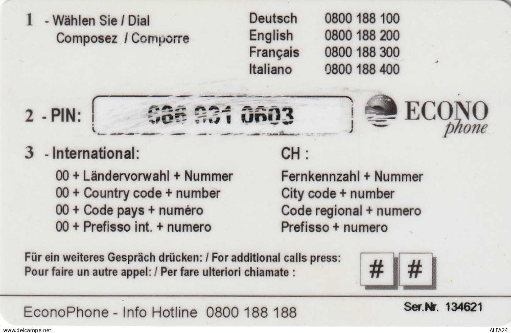 PREPAID PHONE CARD GERMANIA  (CV4670 - GSM, Voorafbetaald & Herlaadbare Kaarten