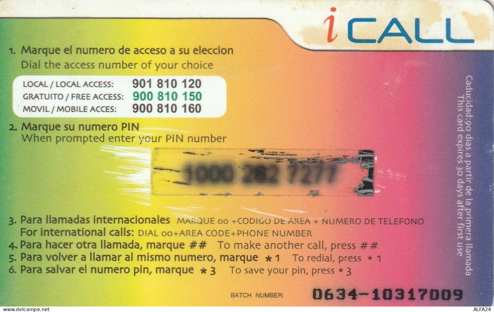 PREPAID PHONE CARD SPAGNA  (CV3611 - Sonstige & Ohne Zuordnung