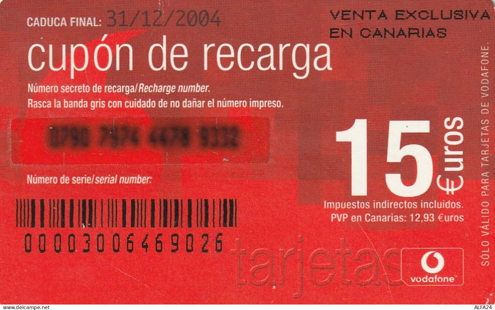 PREPAID PHONE CARD SPAGNA  (CV3596 - Other & Unclassified