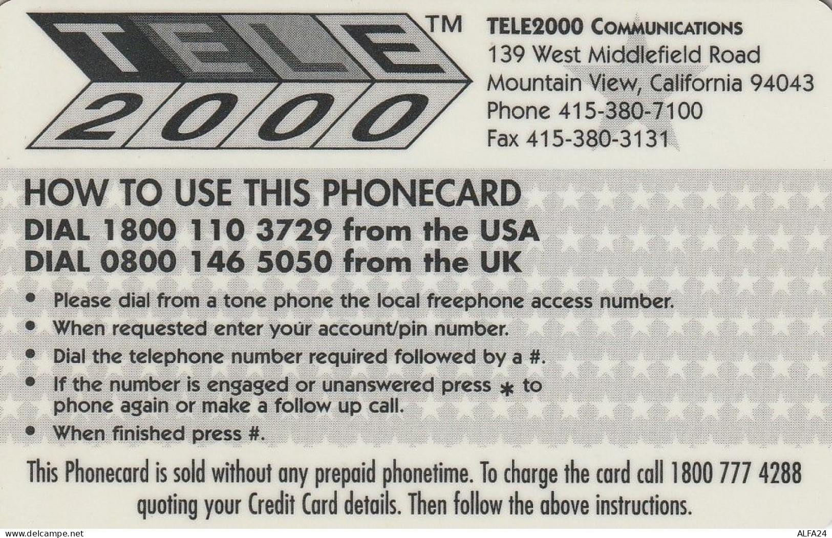 PREPAID PHONE CARD STATI UNITI LADY DIANA (CV5115 - Personnages