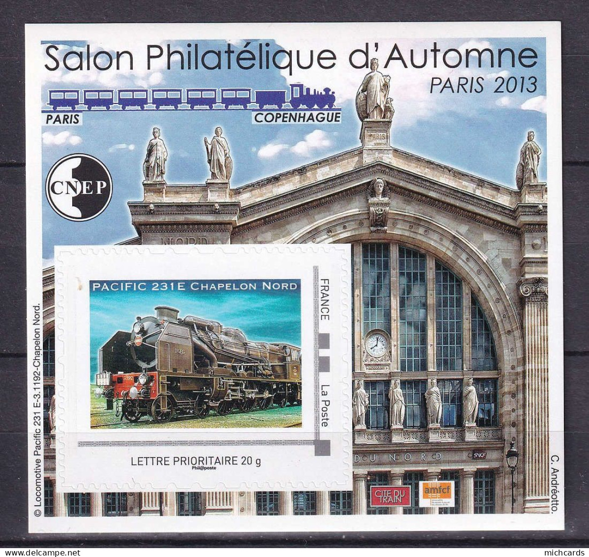 212 FRANCE CNEP 2013 - Yvert 64 - Gare Du Nord Paris Train - Neuf ** (MNH) Sans Charniere - CNEP
