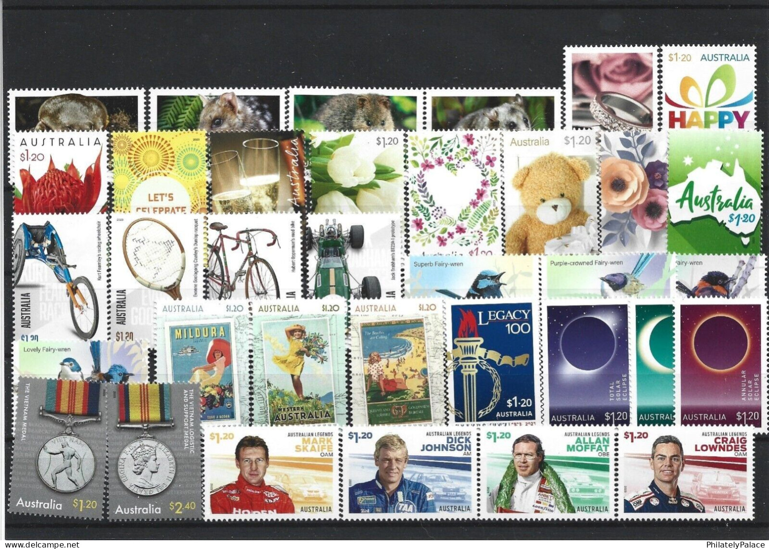 Australia 2023 Year Set Pack,88 Stamps,Bird,Queen,Animal, Spider,Football,Moon, Christmas,MNH(**) - Unused Stamps