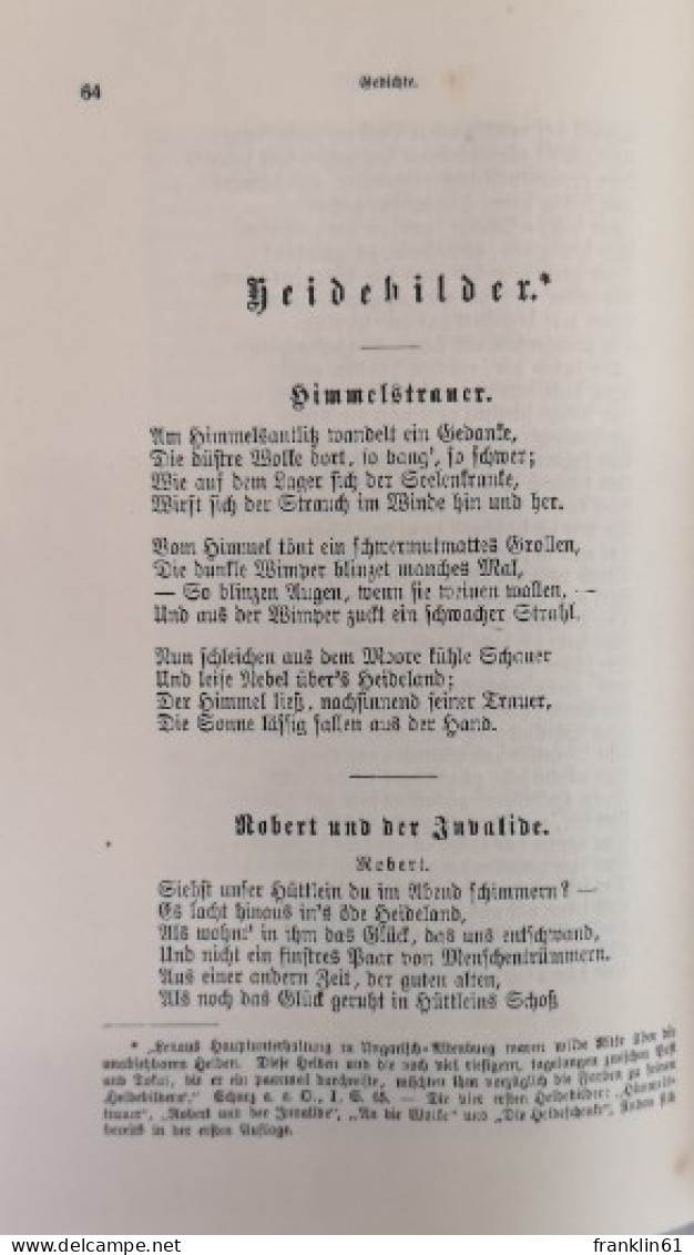 Lenaus Werke. In 2 Bänden. Komplett. - Poems & Essays