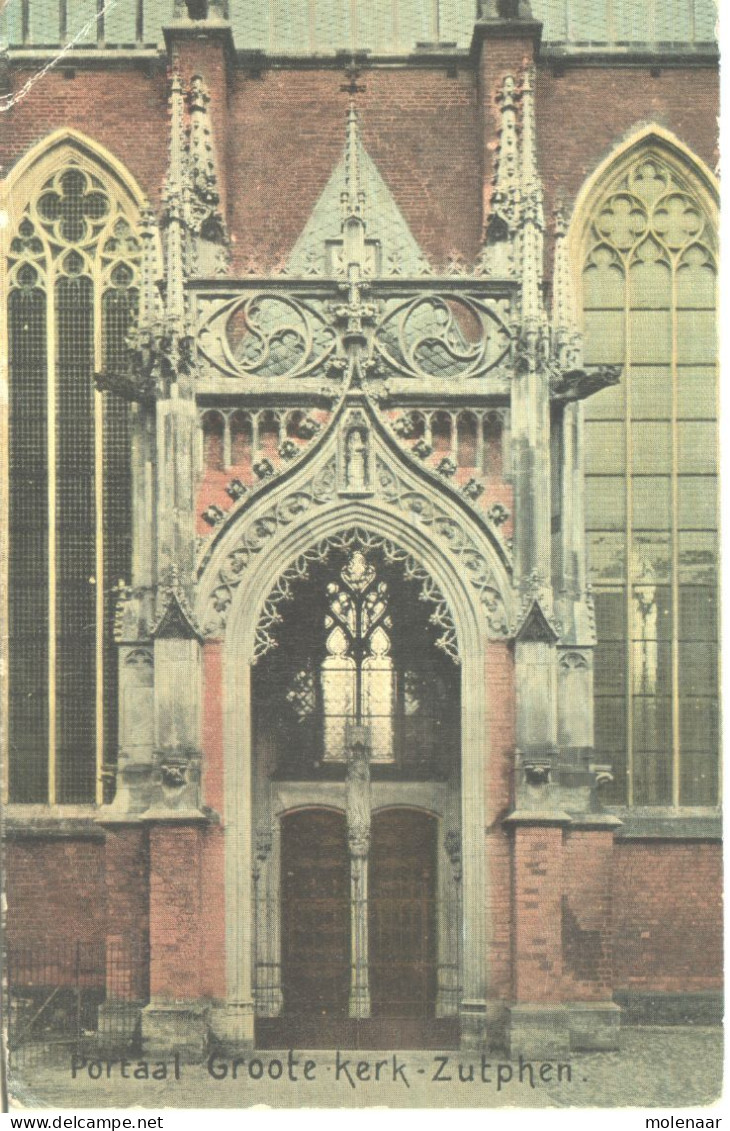 Postkaarten > Europa > Nederland > Gelderland > Zutphen Portaal Grote Kerk Gebruikt 1909 (13251) - Zutphen