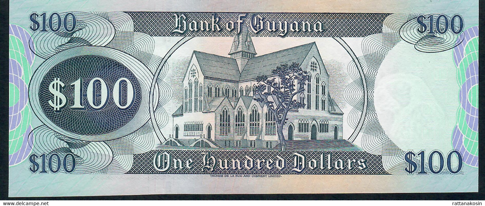GUYANA P28a 100 DOLLARS 1988 #A/11 Signature 7 UNC. - Guyana
