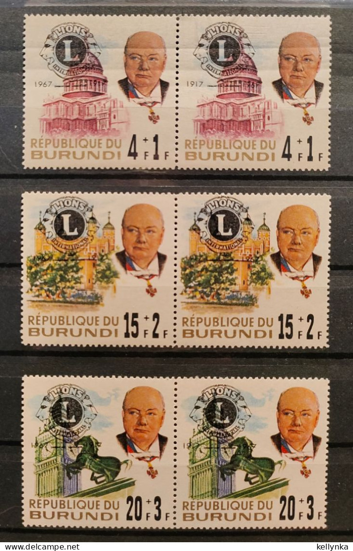 Burundi - 243/245 + 243/245-Dr - En Paire - Variété - Erreur De Dates - 1967 - Lions International - MNH - Neufs