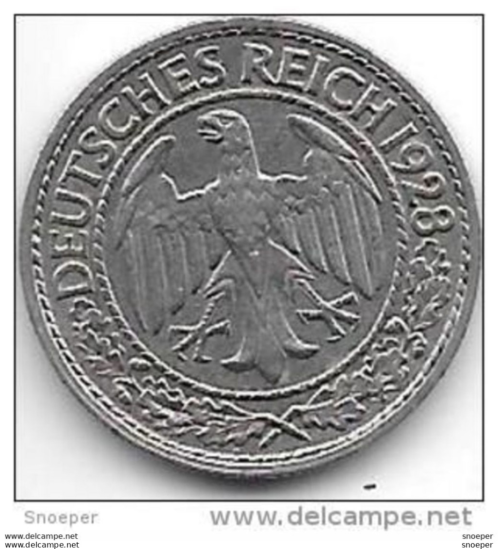 *weimar Rep 50   Pfennig 1928 A Km 49    Xf+ !!! Catalog Val 20,00$ - 50 Renten- & 50 Reichspfennig