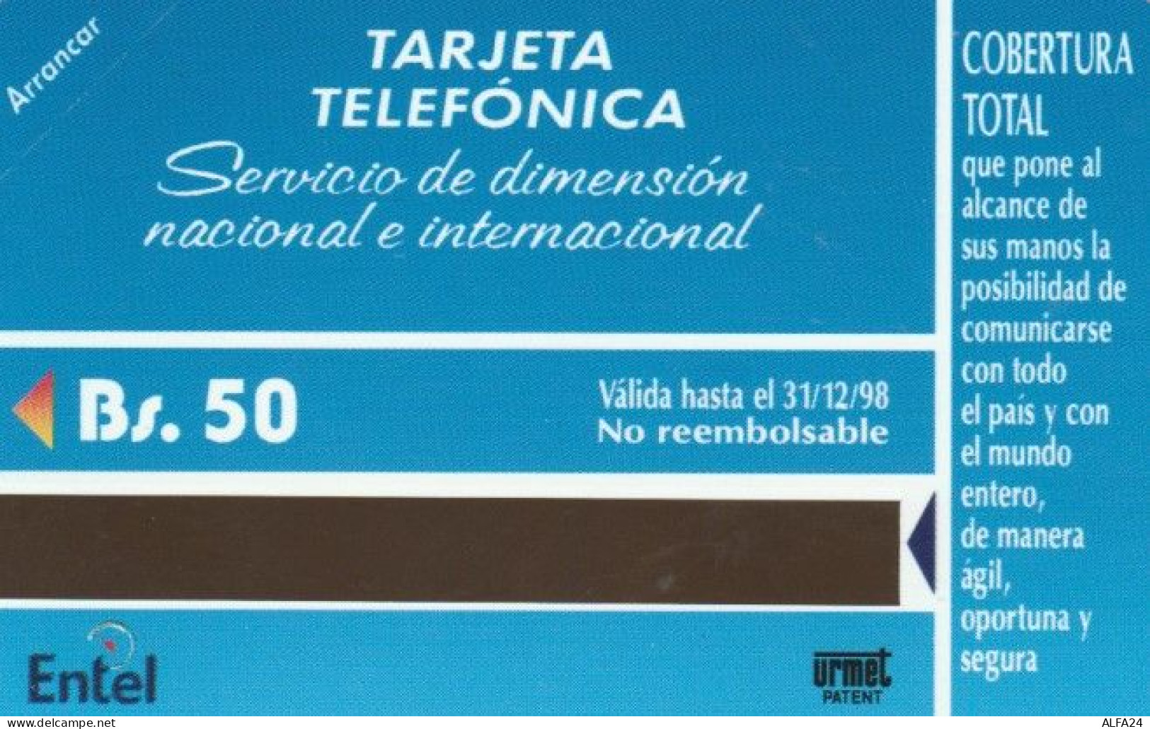 PHONE CARD BOLIVIA URMET NEW (PY1837 - Bolivia