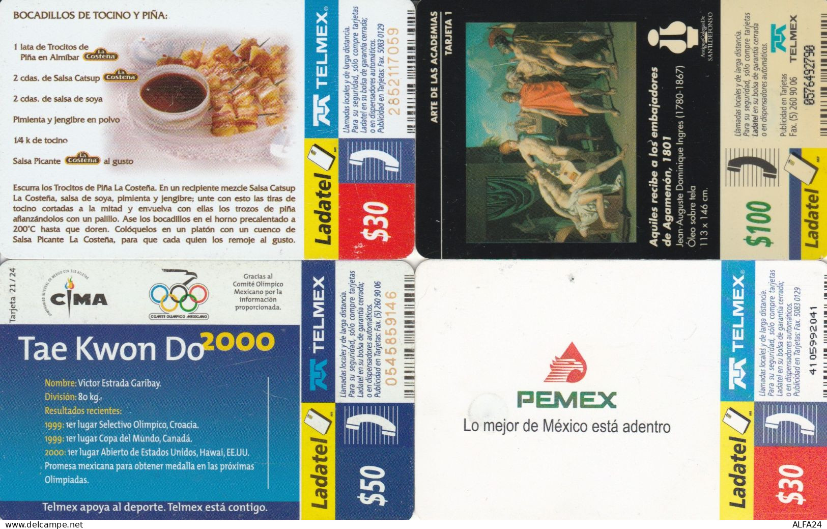 4 PHONE CARDS MESSICO (PY2630 - Mexique