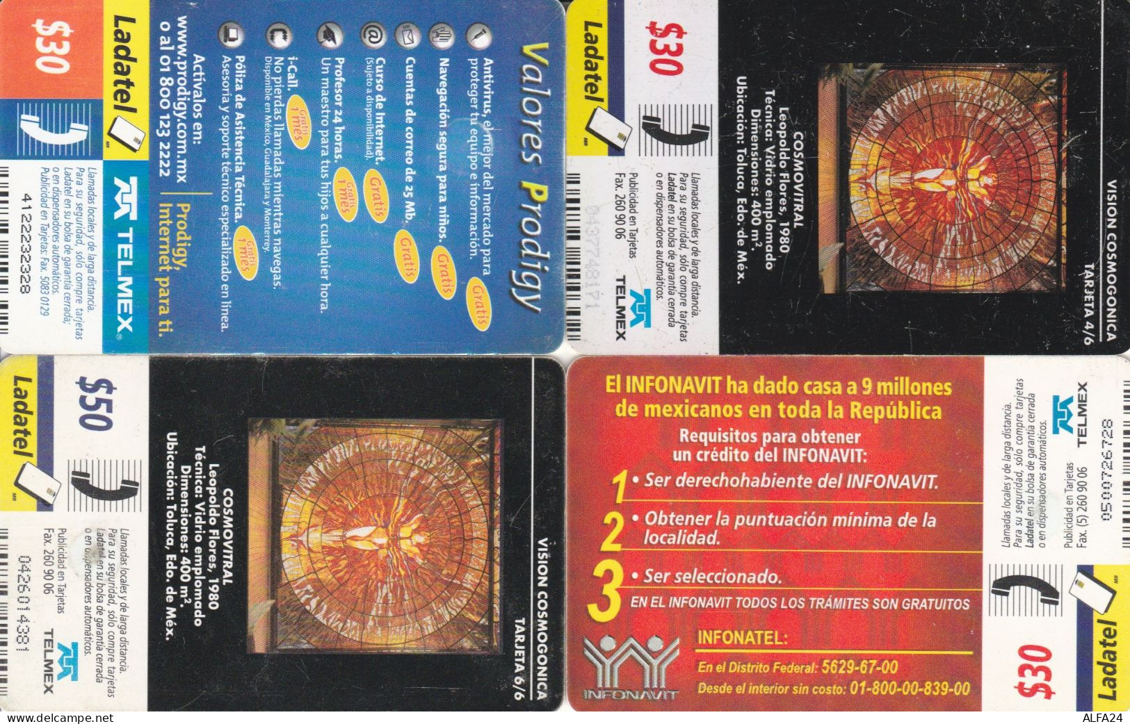 4 PHONE CARDS MESSICO (PY2626 - Messico