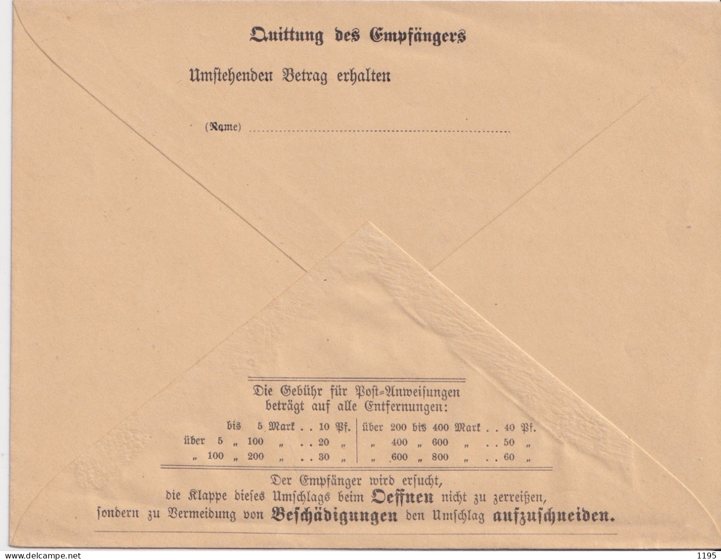 Württemberg, Postanweisung-Kuvert, (06593), Neuve - Postal  Stationery