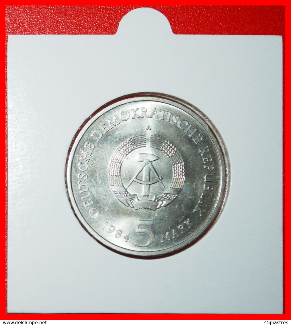 * COMMUNISM (1948-1990): GERMANY  5 MARK 1984A LEIPZIG OLD CITY HALL! IN HOLDER! · LOW START ·  NO RESERVE! - Conmemorativas