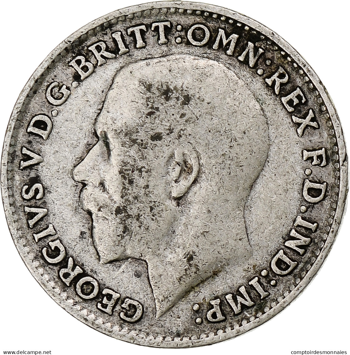 Grande-Bretagne, George V, 3 Pence, 1916, TB, Argent, KM:813 - F. 3 Pence