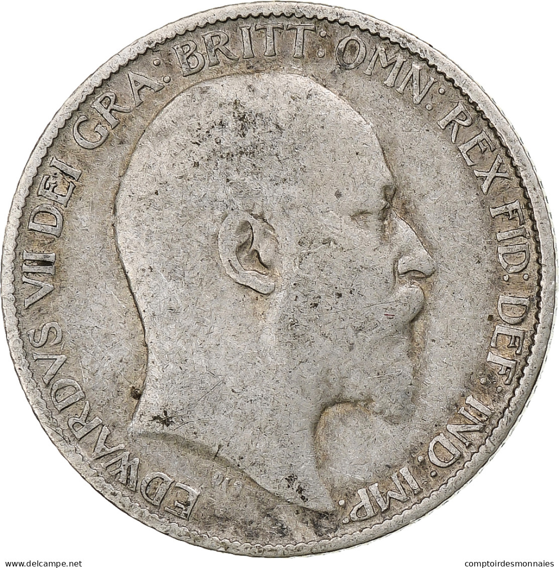 Grande-Bretagne, Edward VII, 6 Pence, 1910, TB, Argent, KM:799 - H. 6 Pence