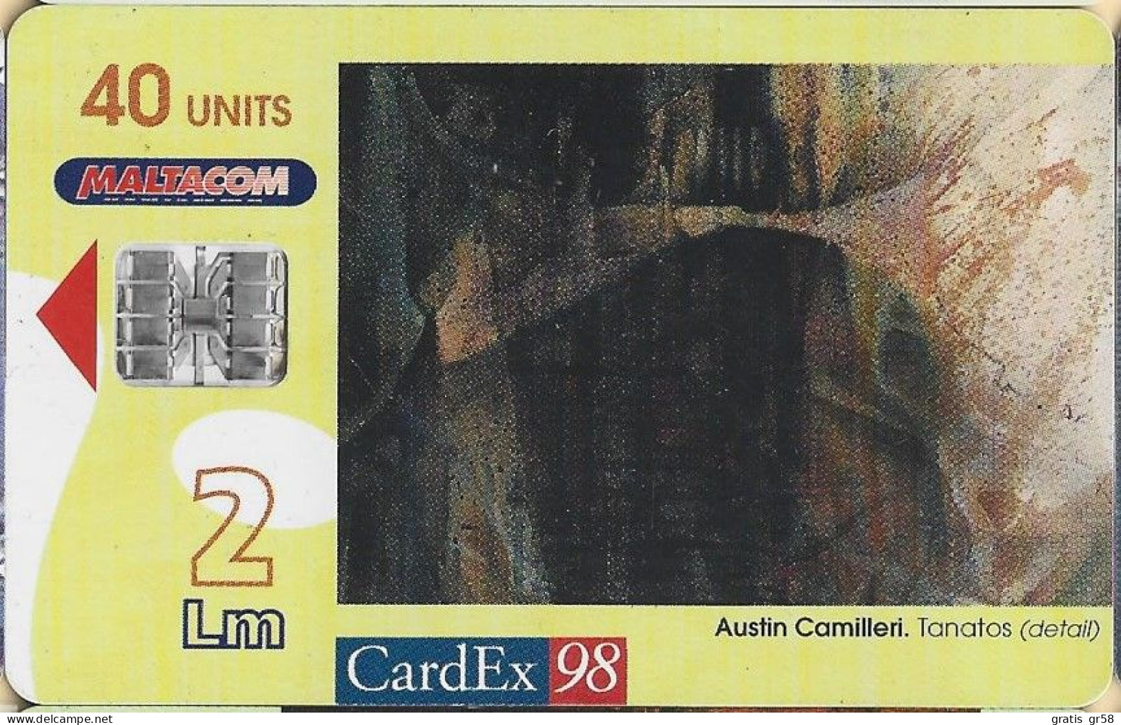 MALTA - MT-MLT-0082, Painting By Austin Camilleri, Cardex 98, Puzzles, 40U, 10,000ex, 11/98, Used - Malte