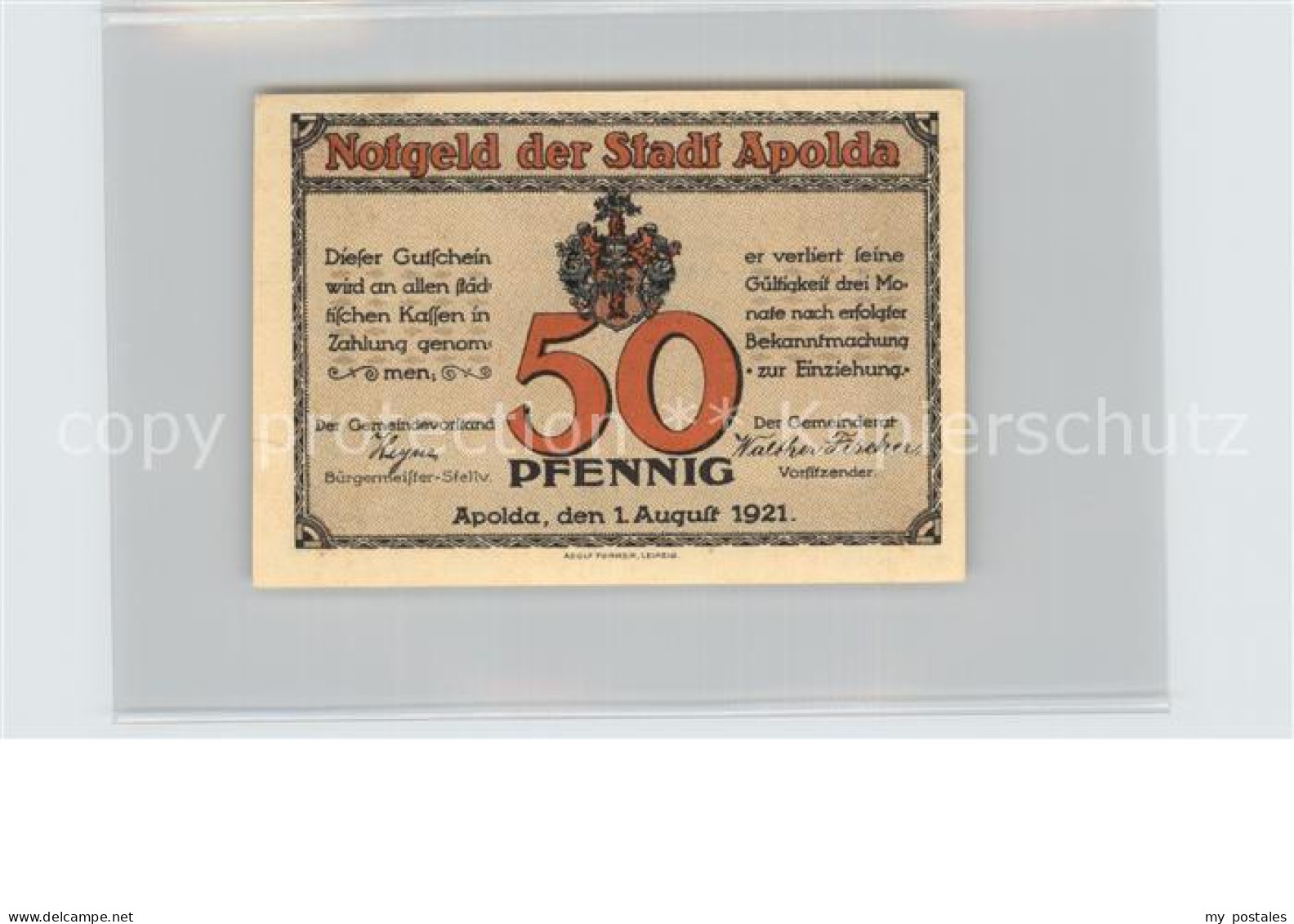 42485182 Apolda Wollherstellung 50 Pfennig Apolda - Apolda