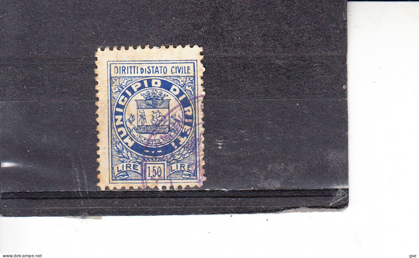 RIETI - Municipio - Marca "diritti Stato Civile" - Revenue Stamps