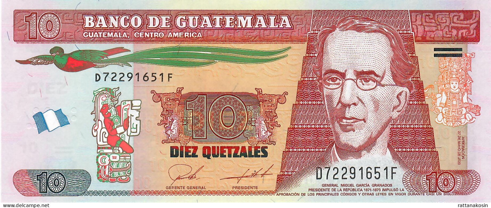 GUATEMALA P123Ag 10 QUETZALES 27.5.2020  #D/F   UNC. - Guatemala