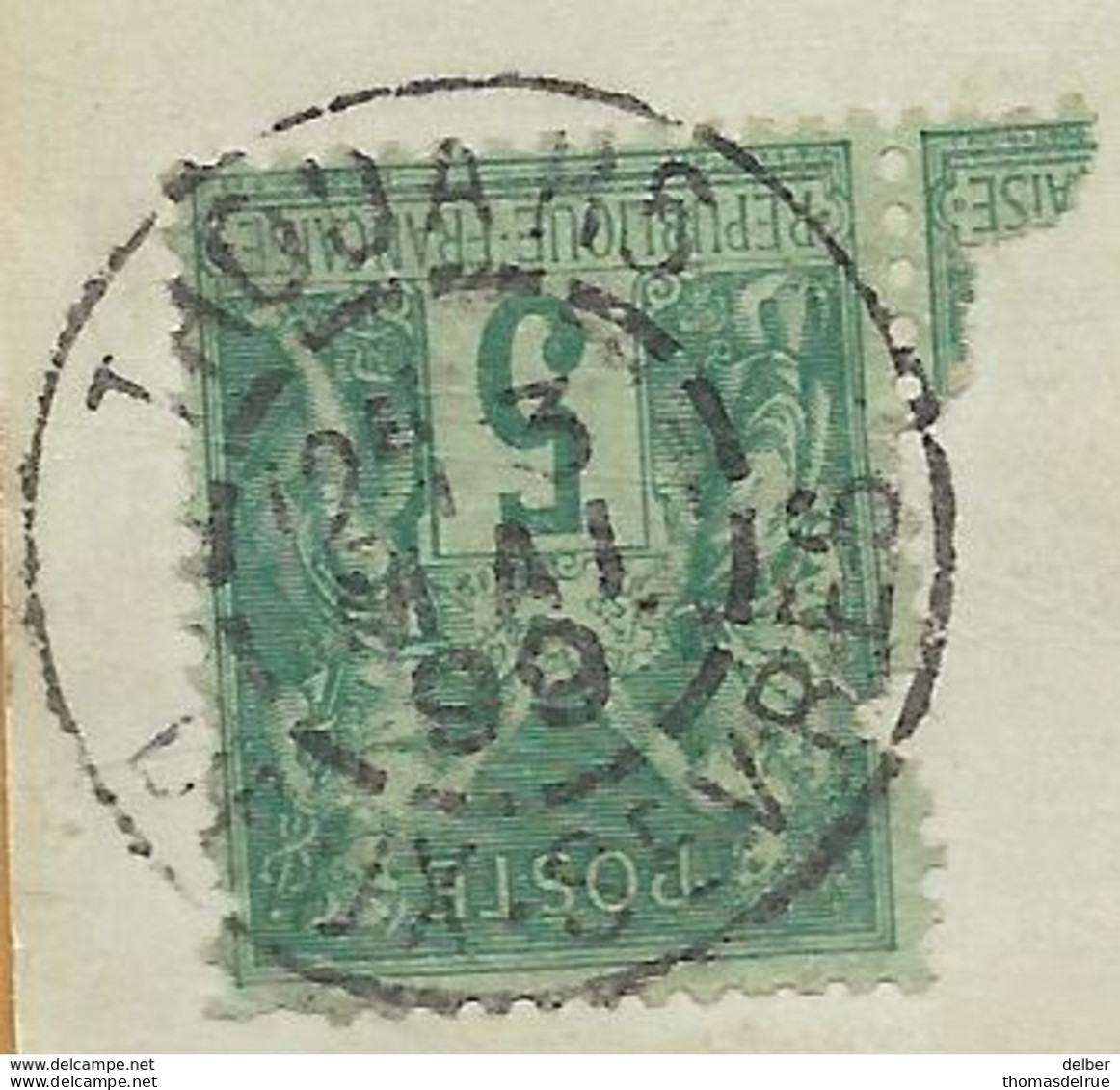 9Af-999:FREIGNIES-BRUXELLES 4 MAI 1899 + TX4: BRUGES / Pk:Chartes: La Rue Du Bourg: Afgestempeld 18999 - Bahnpoststempel