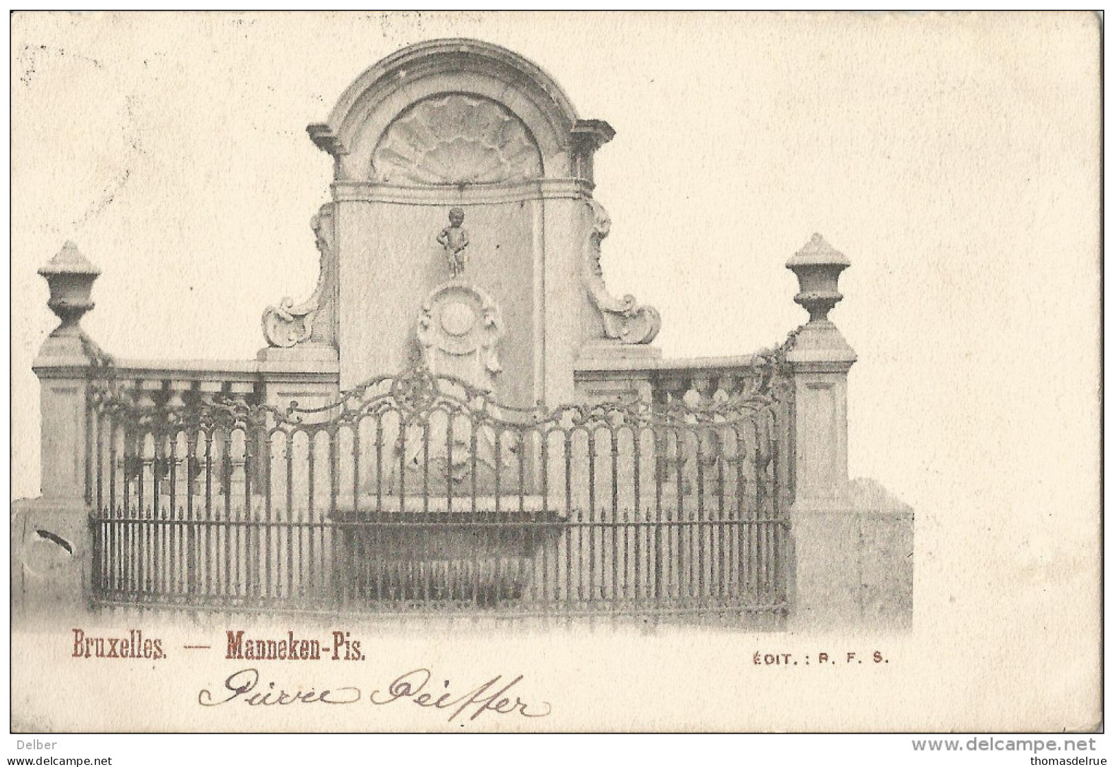 _5Pk305: BRUXELLES - MANNEKEN-PIS  EDIT . : R.F.S.   :  Perfins: B.P.  ( BRUXELLES( R. Du ) - 1863-09