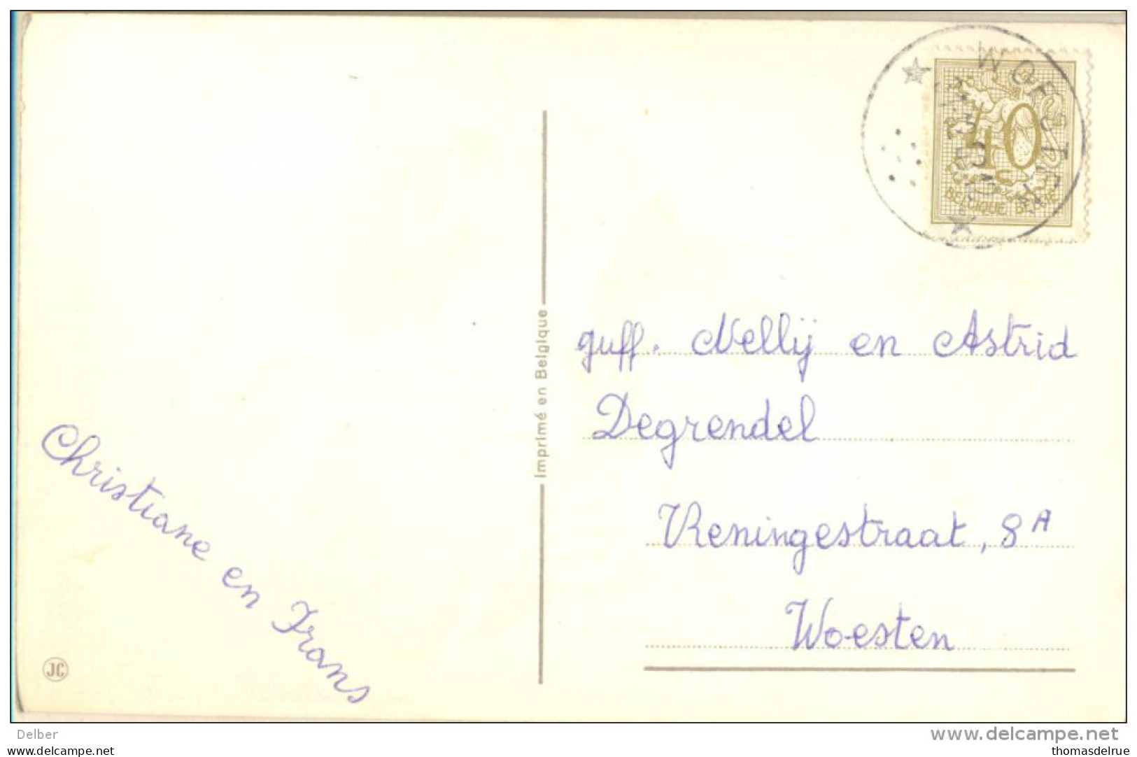 4Za947 :nieuwjaarskaartje Met  N° 853: * WOESTEN *  1963... Sterstempel > Woesten - 1951-1975 Heraldischer Löwe (Lion Héraldique)