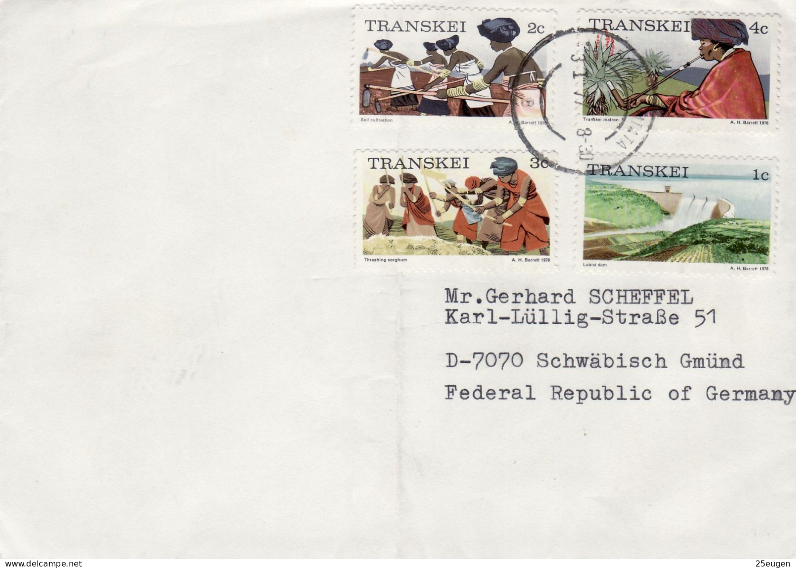 TRANSKEI 1977 LETTER SENT TO SCHWAEBISCH GMUEND - Transkei