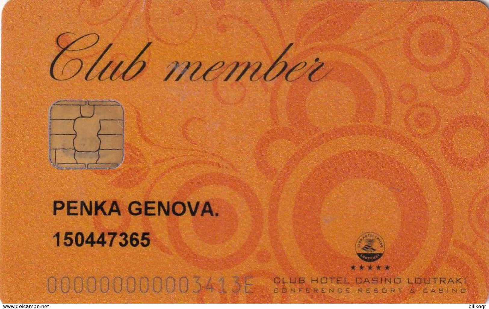 GREECE - Club Hotel Casino Loutraki, Member Card, Used - Cartes De Casino