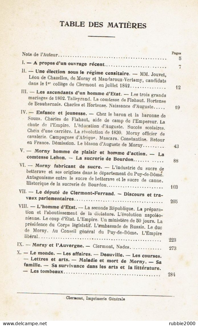 LE DUC DE MORNY ET L AUVERGNE 1911 AVEC DEDICACE DE L AUTEUR LEON PRUGNARD - Auvergne