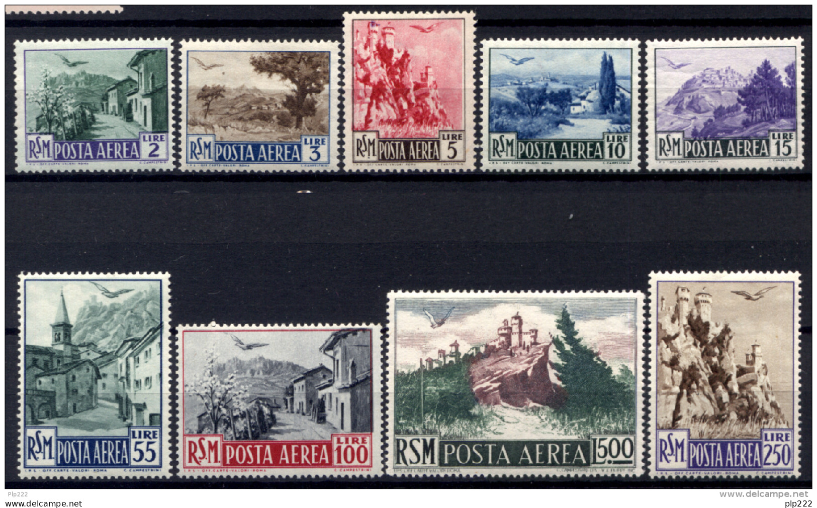 San Marino 1950 Sass.A83/91 **/MNH VF/F - Luftpost