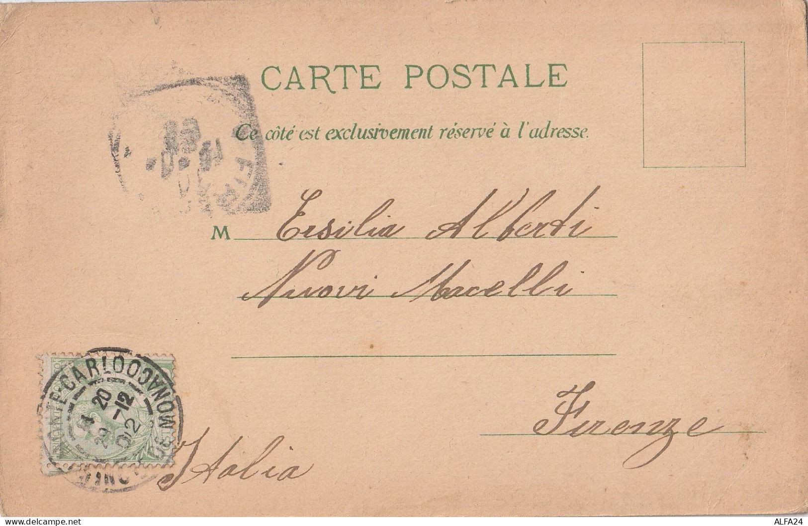 CARTOLINA MONACO 1902 TIMBRO MONTE-CARLO (ZP1141 - Briefe U. Dokumente