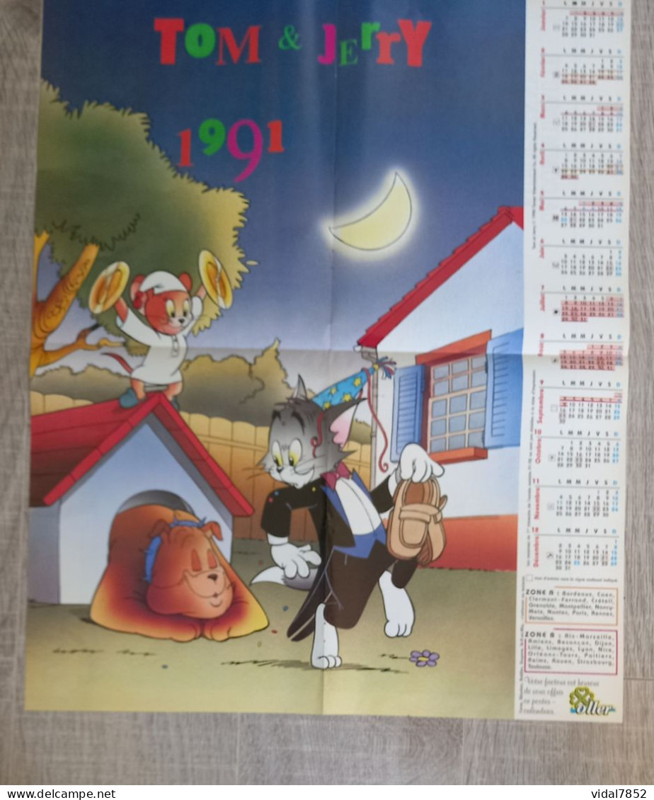 Calendrier-Almanach Des P.T.T 1991-Poster Intérieur Communauté Européenne--Tom Jerry Département AIN-01-Référence 414 - Grossformat : 1991-00