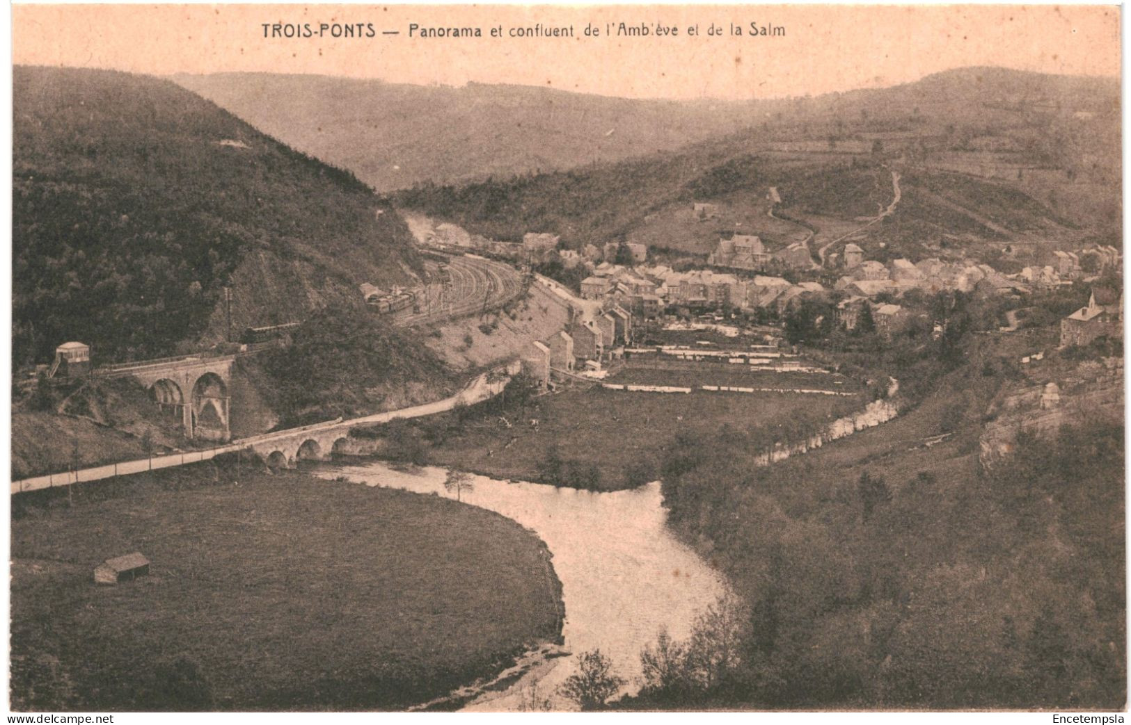 CPA Carte Postale Belgique Trois-Ponts  Panorama Et Confluent De L'amblève Et De La Salm    VM75371 - Trois-Ponts