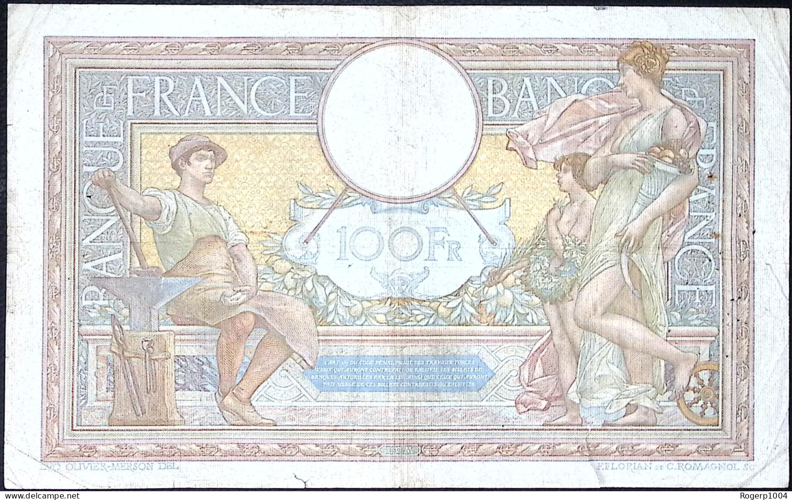 FRANCE * 100 Francs LOM * Date 07/07/1938 * Etat/Grade TTB/VF * Fay 25.25 * - 100 F 1908-1939 ''Luc Olivier Merson''