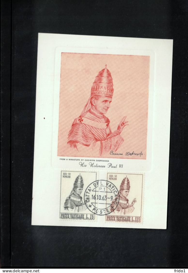 Vatican 1963 Coronation Of The Pope Paul VI Carte Maximum - Cartes-Maximum (CM)