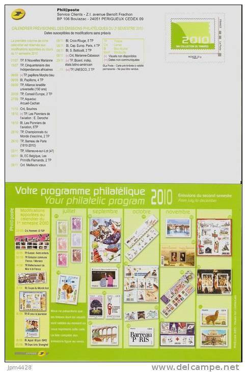 Montimbramoi La Poste Ma Collection De Timbres 2010 Calendrier Programme Philatélique 2e Semestre 2010 Format A5 - MTAM - Other & Unclassified