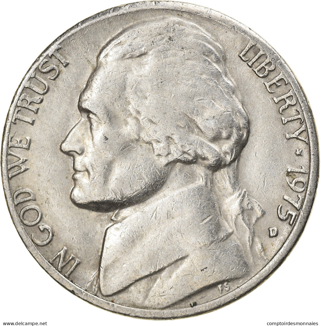 Monnaie, États-Unis, Jefferson Nickel, 5 Cents, 1975, U.S. Mint, Denver, TB+ - 1938-…: Jefferson