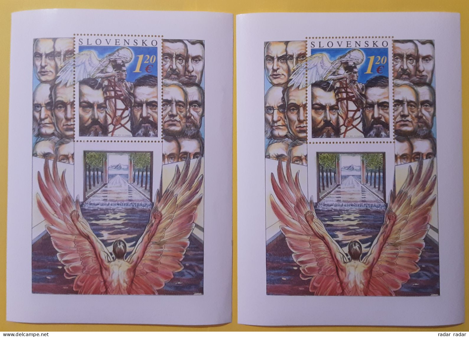 2011 Slovakia  2x 150 Anniversary Of The Memorandum Of The Slovak Nation Angel Death Leader Daxner  Celebrity MNH ** - Ungebraucht