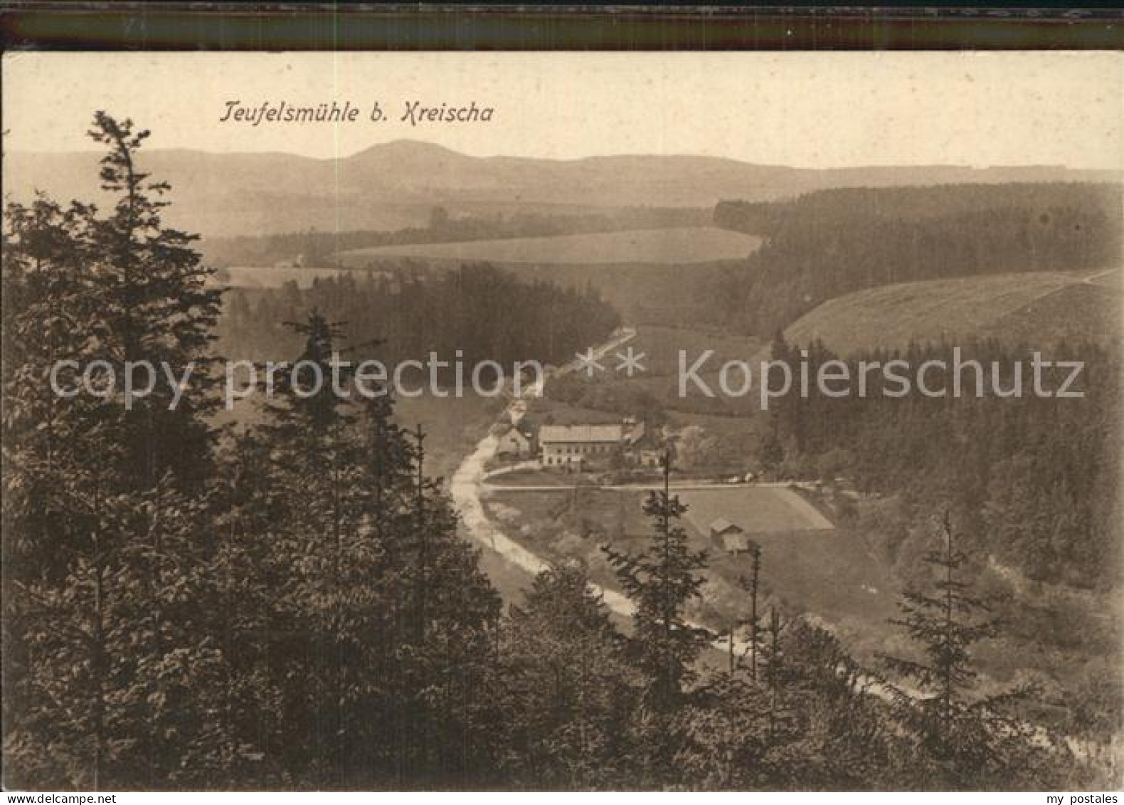 42380662 Kreischa Panorama Blick Zur Teufelsmuehle Kreischa - Kreischa