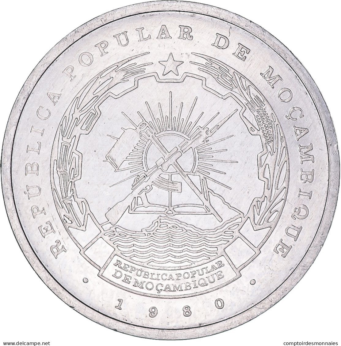 Monnaie, Mozambique, 5 Meticais, 1980, TTB, Aluminium, KM:101 - Mozambique