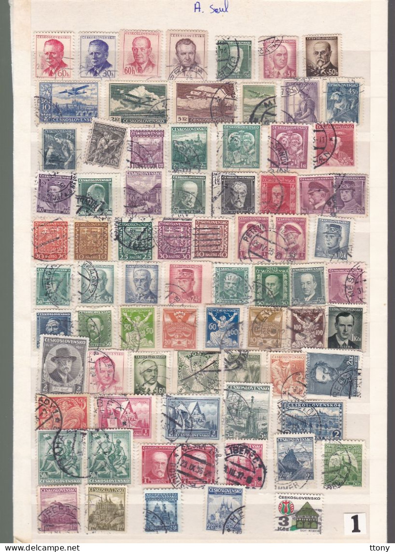 lot  timbres Tchécoslovaquie  Ceskoslovensko 900 timbres environs ! dont 700  oblitérés :en neufs ** paires  blocs  ect