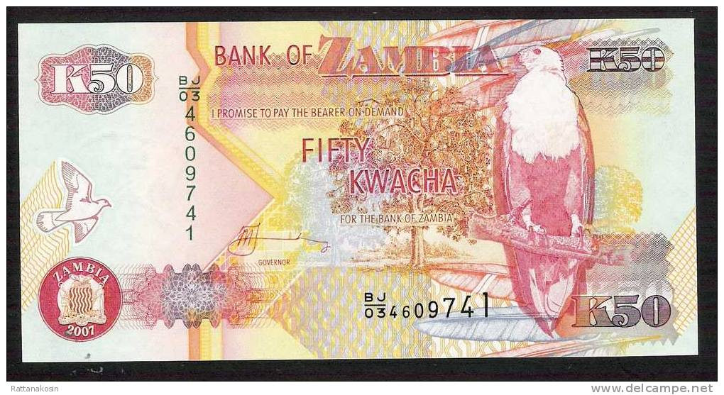 ZAMBIA  P37f  50 KWACHA 2007   #BJ/03 UNC. - Zambia