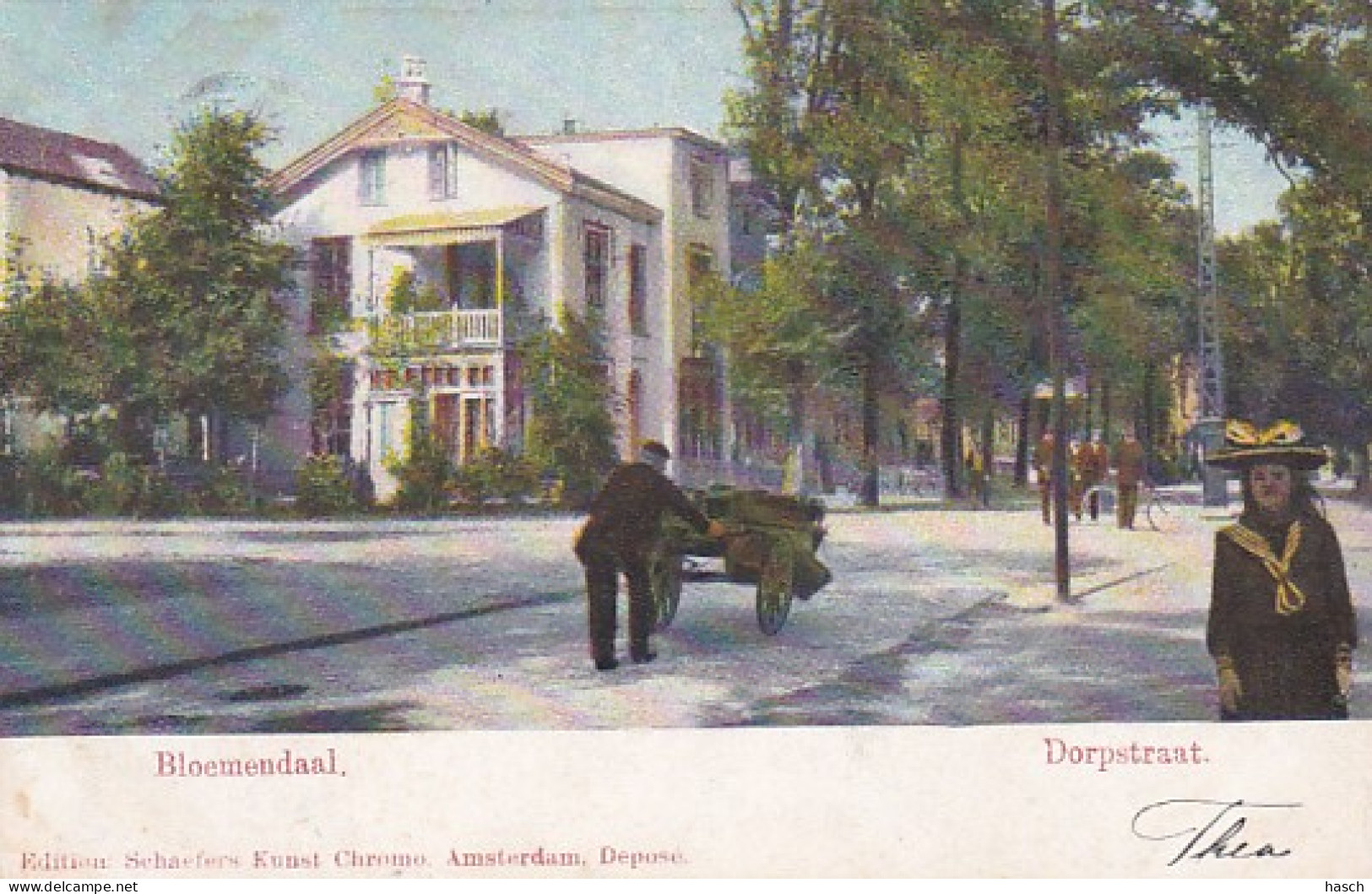 483116Bloemendaal. Dorpstraat. (poststempel 1905)(zie Randen) - Bloemendaal