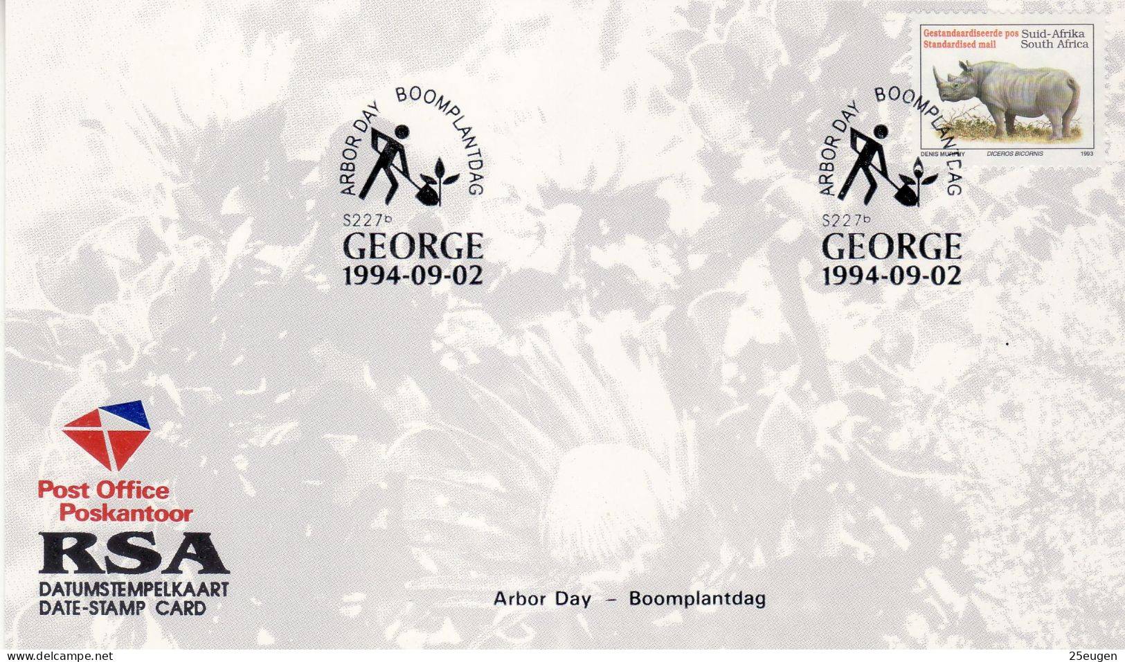 SOUTH AFRICA 1994 ARBOR DAY COMMEMORATIVE CARD - Brieven En Documenten